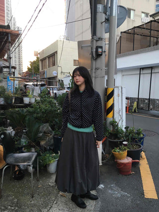 Dot Pattern Zip-Up Hooded Jumper