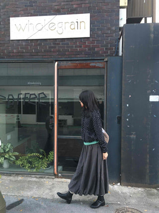 Classic Flare Suede Balloon Long Skirt
