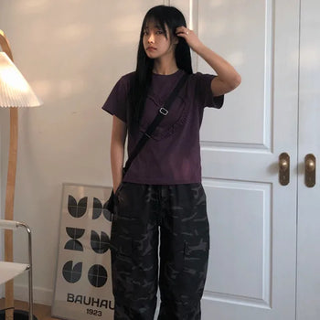Repearl Camo Wide Cargo Long Pants