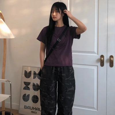 Repearl Camo Wide Cargo Long Pants