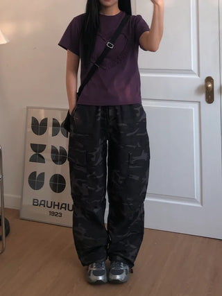 Repearl Camo Wide Cargo Long Pants