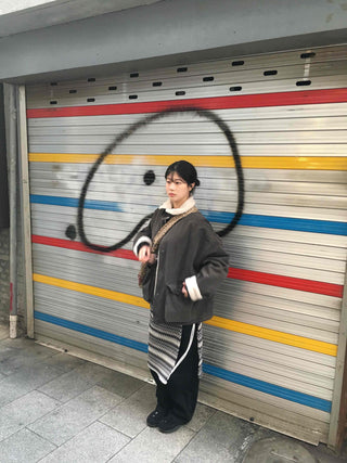 Fleece-lined Tumble Oversized Utility Field Jacket