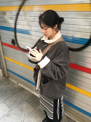 Fleece-lined Tumble Oversized Utility Field Jacket