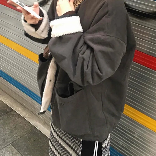 Fleece-lined Tumble Oversized Utility Field Jacket