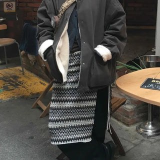 Fleece-lined Tumble Oversized Utility Field Jacket