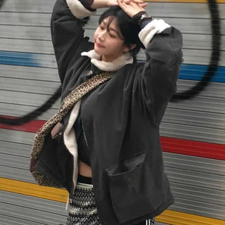 Fleece-lined Tumble Oversized Utility Field Jacket