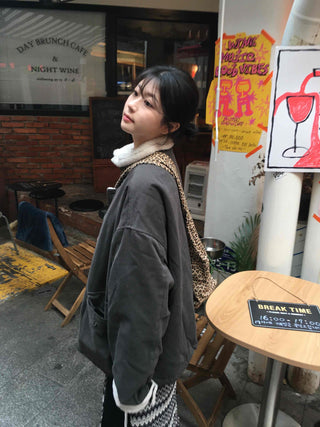Fleece-lined Tumble Oversized Utility Field Jacket