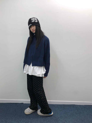 Oversized Rib Knit Zip-Up Cardigan