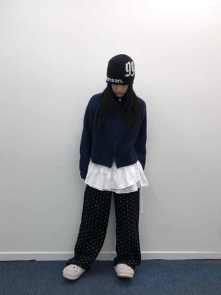 Oversized Rib Knit Zip-Up Cardigan