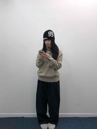 Casual Half Neck Button Cozy Fit Knit