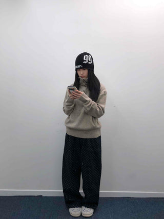 Casual Half Neck Button Cozy Fit Knit