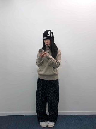 Casual Half Neck Button Cozy Fit Knit