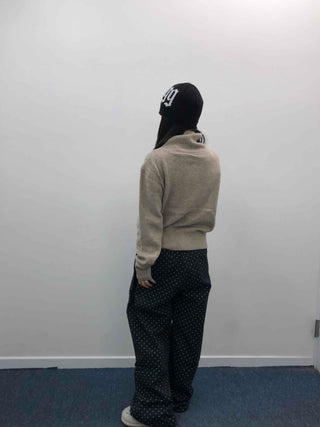 Casual Half Neck Button Cozy Fit Knit