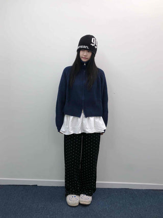 Daily Mini Dot Balloon Fit Elastic Waist Long Pants