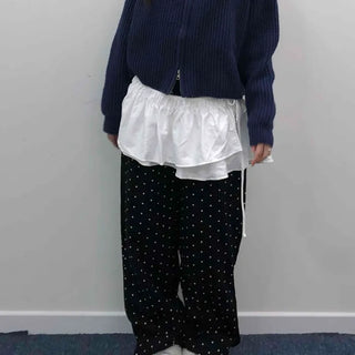 Daily Mini Dot Balloon Fit Elastic Waist Long Pants