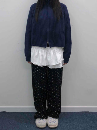 Daily Mini Dot Balloon Fit Elastic Waist Long Pants