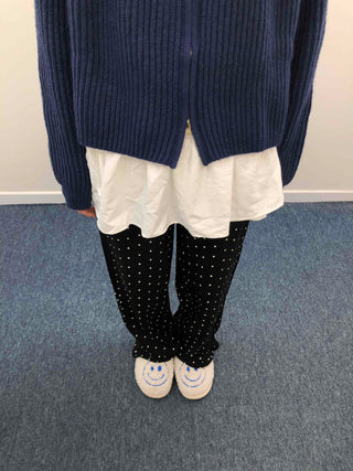 Daily Mini Dot Balloon Fit Elastic Waist Long Pants