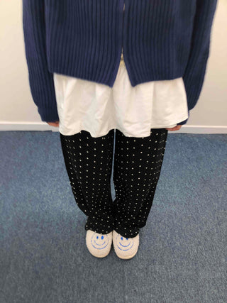 Daily Mini Dot Balloon Fit Elastic Waist Long Pants