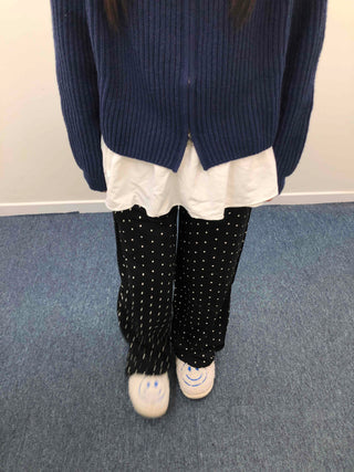 Daily Mini Dot Balloon Fit Elastic Waist Long Pants