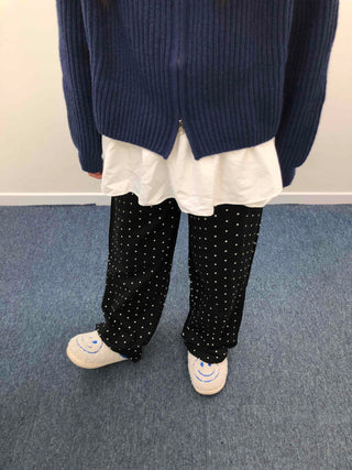 Daily Mini Dot Balloon Fit Elastic Waist Long Pants