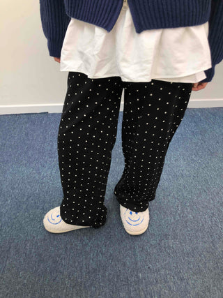 Daily Mini Dot Balloon Fit Elastic Waist Long Pants