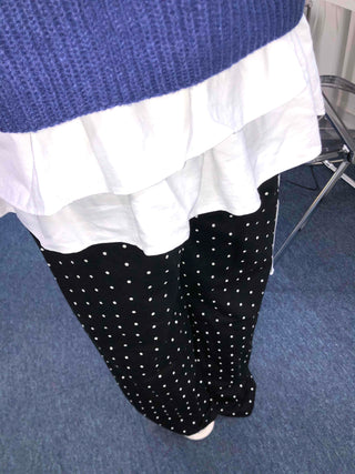Daily Mini Dot Balloon Fit Elastic Waist Long Pants