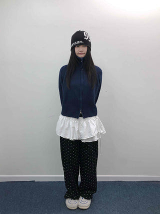Daily Mini Dot Balloon Fit Elastic Waist Long Pants