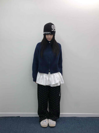 Daily Mini Dot Balloon Fit Elastic Waist Long Pants