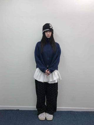 Daily Mini Dot Balloon Fit Elastic Waist Long Pants