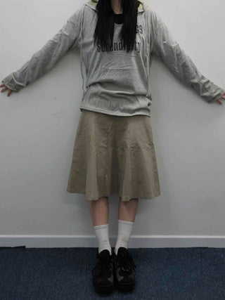 Utility Cotton Flare Midi Skirt