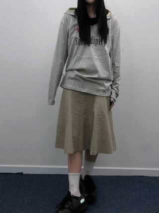 Utility Cotton Flare Midi Skirt