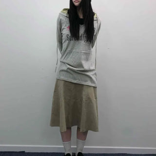Utility Cotton Flare Midi Skirt