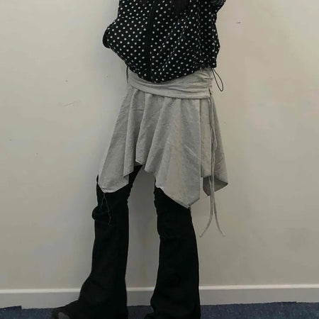 Asymmetrical Layered Midi Skirt