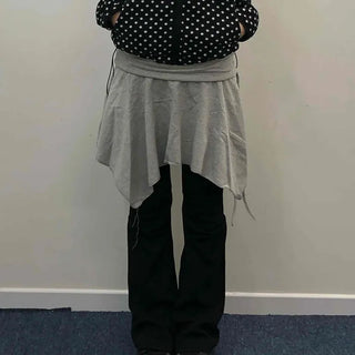Asymmetrical Layered Midi Skirt