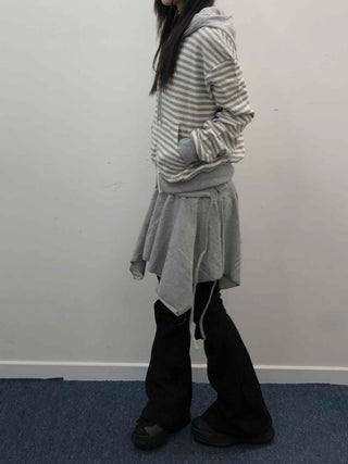 Asymmetrical Layered Midi Skirt