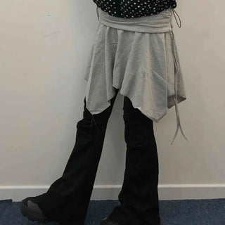Asymmetrical Layered Midi Skirt