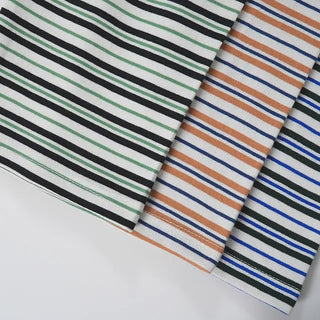 Kuel Striped Oversized Collared Long Sleeve Tee