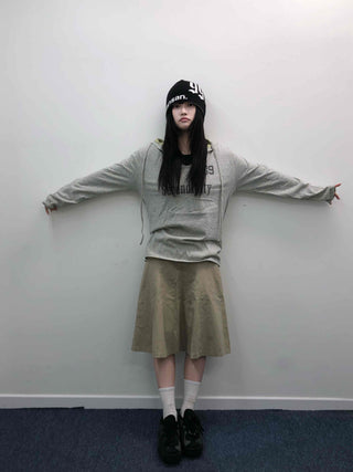 Lettering Vintage Washed Oversized Hoodie