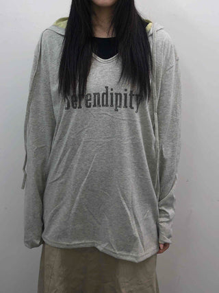 Lettering Vintage Washed Oversized Hoodie