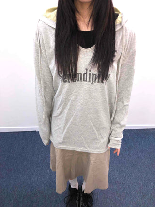 Lettering Vintage Washed Oversized Hoodie