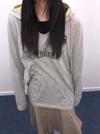 Lettering Vintage Washed Oversized Hoodie