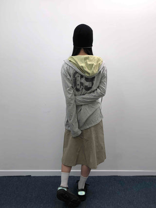 Lettering Vintage Washed Oversized Hoodie