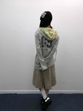 Lettering Vintage Washed Oversized Hoodie