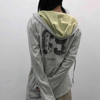 Lettering Vintage Washed Oversized Hoodie