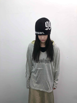 Lettering Vintage Washed Oversized Hoodie