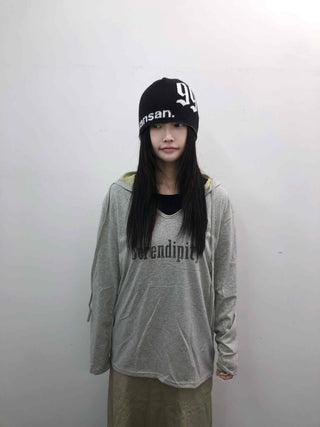 Lettering Vintage Washed Oversized Hoodie