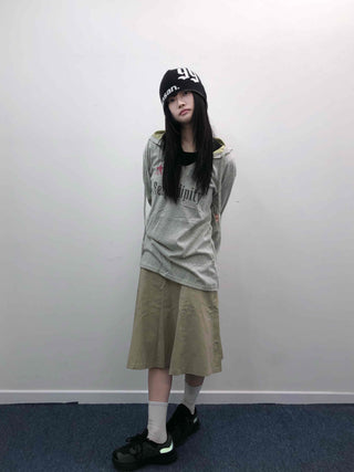 Lettering Vintage Washed Oversized Hoodie