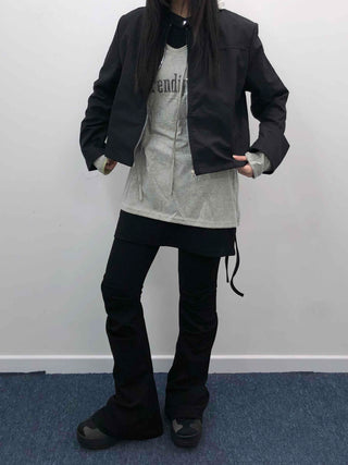 Street-style short loose-fit jumper