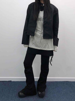 Street-style short loose-fit jumper
