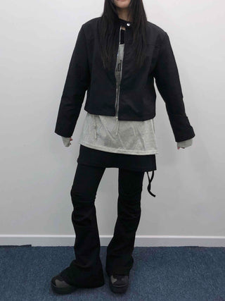 Street-style short loose-fit jumper